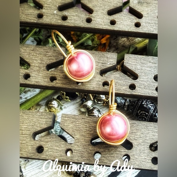 Alquimia Pink and Gold Earrings - Picture 1 of 1